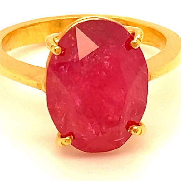 GIA Certified Ruby 7.15ct Solid 22K Gold Ring - Picture 10 of 10